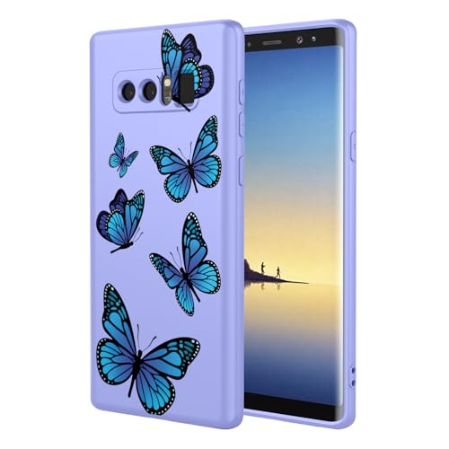 Coque Galaxy Note 8 Samsung Note8 souple en TPU antichoc motif papillon violet