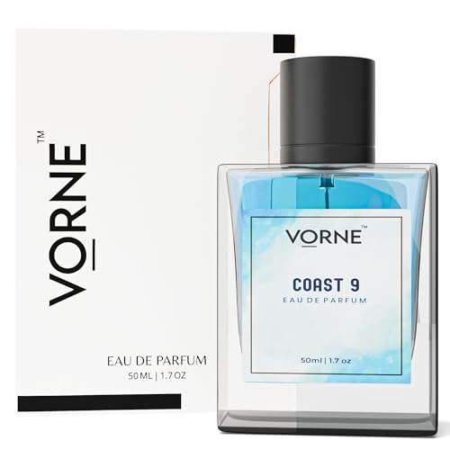 VORNE Coast 9 long lasting Perfume for Men | Eau De Parfum 50ml | Aquatic Fragrance Spray | Ideal for Everyday Use and summer days | Gift for men, valentine’s day gift for him