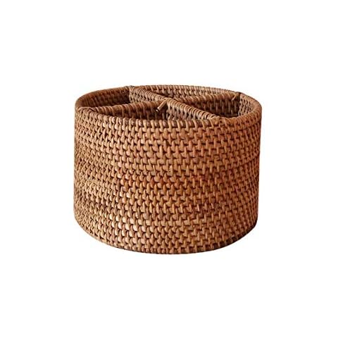 qiuqiu The Hand Woven Wicker Storage Basket with Four Compartments Classification-D Cover