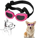 Banda elástica ajustable: gracias a la banda de goma ajustable, puedes ajustarla al tamaño de tu perro, es estable y no tienes que preocuparte de que se caiga. Así que tus mascotas pueden llevar las gafas de sol cómodamente y firmemente.