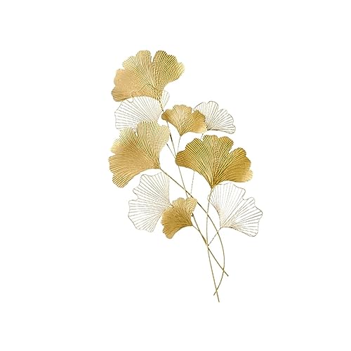 Arte de pared de hoja de ginkgo azul para decoración de hogar y hotel moderno