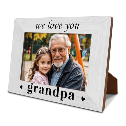 Grandpa Gifts, Father's Day Gift for Grandpa, Grandpa Birthday Christmas Thanksgiving Gift, Photo Gifts Wooden Picture Frame, We Love You Grandpa Photo Frame Decor, To Assemble 4*6 Inches Photo A