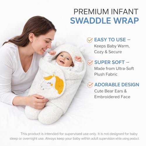 Image of BRANDONN Baby Blanket Newborn Gift Pack of Swaddle Wrapper, 0-9 Months, Length 68 cm x Width 68 cm
