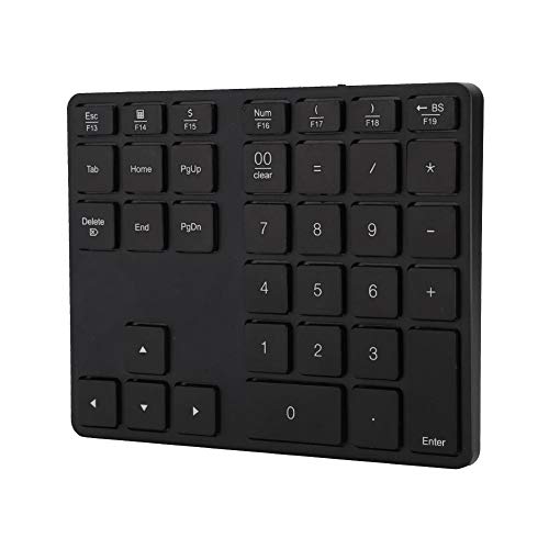 Sxhlseller Teclado Numérico Inalámbrico 35 Teclas Bluetooth 5.0 Teclado Ultrafino Recargable para Computadora Portátil de Escritorio PC Portátil(Negro)