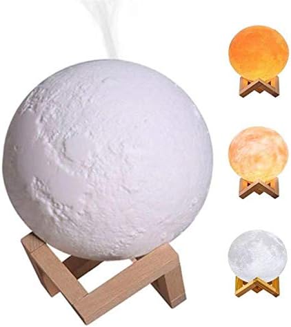 AVENEVA High Capacity Cool Mist Humidifier Humidifiers Mini Humidifier Desk Humidifier Air Humidifier Travel Humidifier 3D Moon modern Lamp Humidifier with 3 Color Night Light