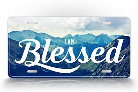 Blessed Mountains Scene License Plate I Am Blessed Christian Auto Tag image 4