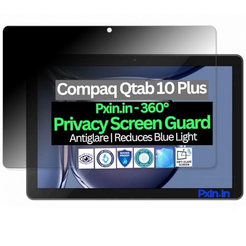 Image of Pxin Tablet Privacy Guard compatible with Compaq Qtab 10 Plus | Screen protector | Anti-Glare | Blue light filter | 360 degree Anti Spy | Eye Protection