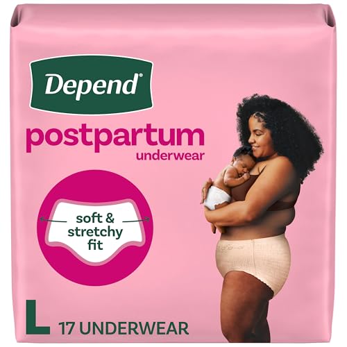 Image of Depend Postpartum Underwear for Women, Large, 17 Count