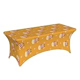 Novastar - Manteles de mesa para mesas rectangulares de 6 pies, bonitos manteles elásticos de palomitas de maíz, rectangulares, de elastano elástico, mantel ajustable para fiestas, banquetes, bodas y