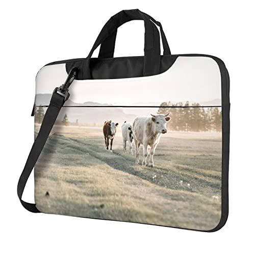Sac bandoulière ordinateur léger motif vache champêtre