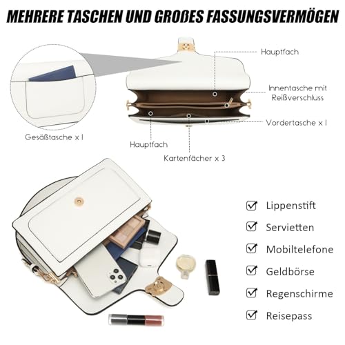 Travistar Trendy crossbodytassen voor dames, kleine crossbody-portemonnee, schoudertas, lederen handtas, avondclutch met 2 riemen - Afbeelding 5