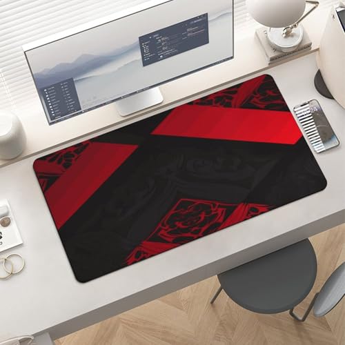 Red Black Desk Pad Large Office Desk Mat Waterproof Mouse Pad miniatura 6
