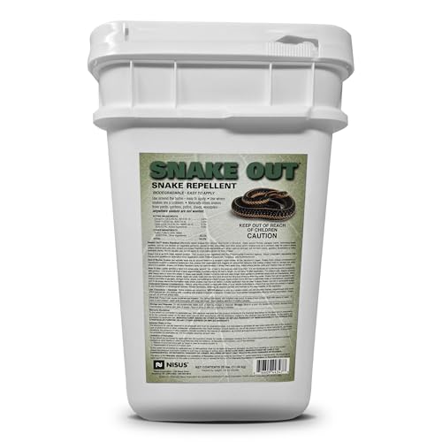 Nisus Snake Out Snake Repellent, Biodegradable, Safe for Pets and Children, Easy Application for Yards, Gardens, and Sheds, 25 lbs