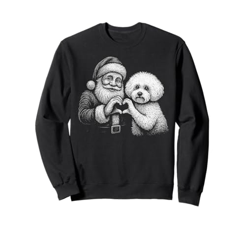 ビションフリーゼ サンタクロース ハート型 クリスマス 犬好き トレーナー