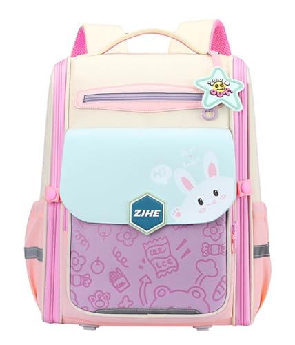 JiaYou Unisex Child Backpack Preschool Daypack Cartoon Cute Boys Girls Bookbag(Pink Bunny21 Liters)