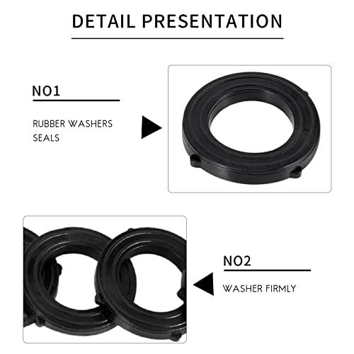 Pasuihcay Garden Hose Washers Rubber Washers Seals,Self Locking Tabs Keep Washer Firmly Set Inside Fittings for Garden Hose and Water Faucet(20 Pieces), Black