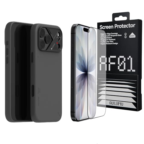 Coque et film de protection iPhone 17 Pro noir verre trempé Aulumu A17