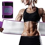 MORECOO Waist Trainer for Women Lower Belly Fat, Waist Sweat Band for Women, Belly Band Sweat Belt, Body Shaper, Stomach Wrap Purple-silver