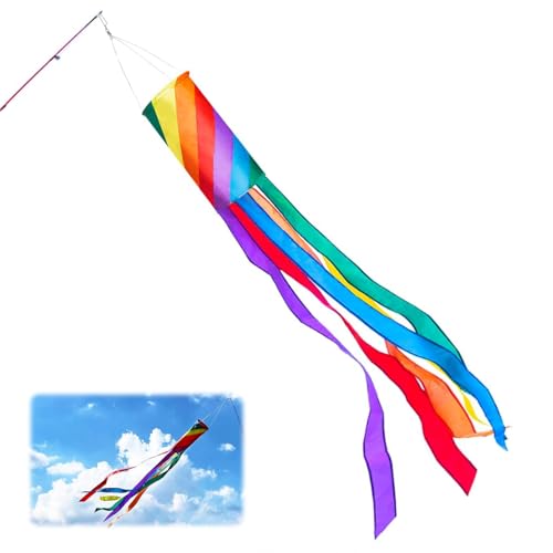 Regenbogen Windsack Flagge, Bunten Streifen Windsack, Windsocken für den Außenbereich, Winddicht Regenfest Windfahne, Streifen Wind Socken, Freien Hängendes Dekor für Garten, Hinterhof, Zelt, Camping Regenbogen Windsack Flagge, Bunten Streifen Windsack, Windsocken für den Außenbereich, Winddicht Regenfest Windfahne, Streifen Wind Socken, Freien Hängendes Dekor für Garten, Hinterhof, Zelt, Camping