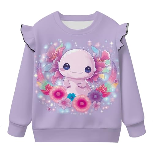Sweatshirt for Girls 1-8t Pullover Kids Crewneck Sweatshirt Ruffle Long Sleeve Pullover Tops for Girls Clothes