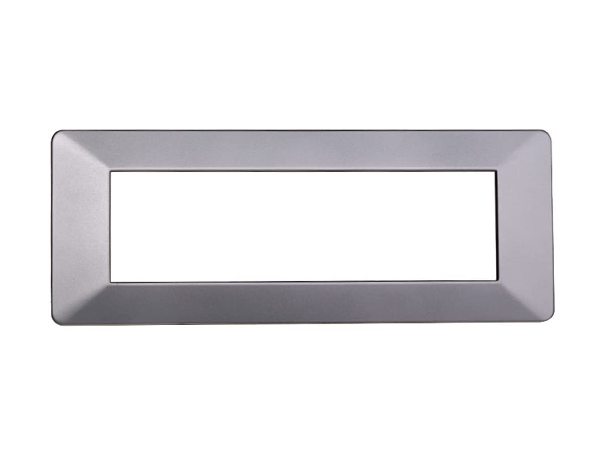 Placca In Tecnopolimero Satinato Silver Per Serie Plana - 7 Moduli, Compatibile ETTROIT - Foto 10