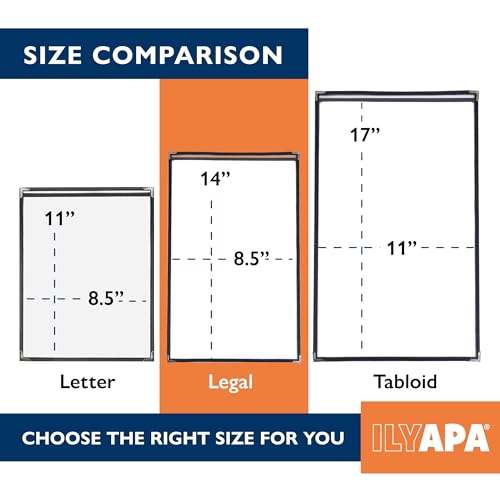 Image of Ilyapa Clear Menu Covers, 8.5x14 Inch - 30 Pack, 2-View Single Page Design | Durable PVC Plastic Sheet Protector, For Restaurant Menu Display, Double-Stitched Edges
