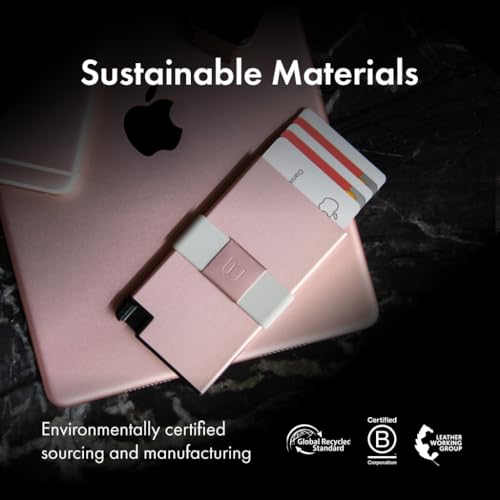 Image of Ekster Aluminum Cardholder Wallet for Men | Metal Wallets with RFID Blocking Layer | Slim & Minimalist Aluminum Wallet with Push Button for Quick Card Access (Rose Gold)