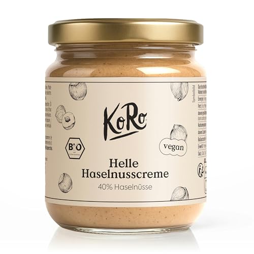 KoRo - Helle Bio Haselnusscreme 400 g - 40% italienische Haselnüsse - Vegan - Ohne Palmöl