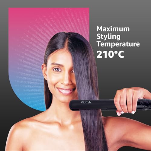 Vega Adore Hair Straightener for Women with Ceramic Coated Plates & Quick Heat-Up, Power ON/OFF Button,, Easy Lock Button, 1 Year Warranty, (VHSH-18), (Made in India) - Image 3