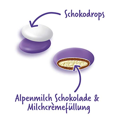 Milka Schoko Drops 21 x 42g, Schokolinsen mit Alpenmilchschokolade und Milchcrème | 42 g (21er Pack) – Bild 4