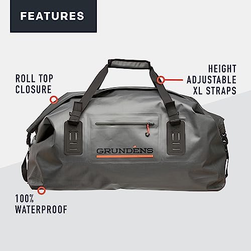 Grundens Shackleton 2.0 Duffel 105L - Waterproof, Welded Construction, Roll Top Closure, and External Secure Zipper Storage for Fishing and Outdoor Use, Anchor4
