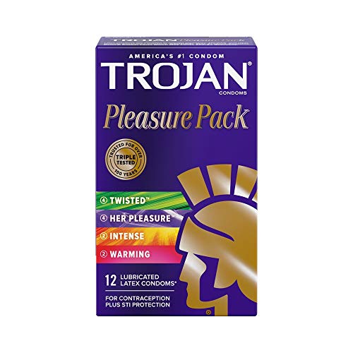 Trojan Lubricated Latex Condoms, Pleasure Pack - 24 Pack