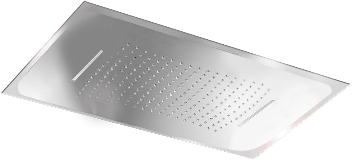 IMEX - Rociador Ducha Efecto Lluvia 59x48cm + Premarco Cromado | Rociador Rectangular Extraplano y Antical con 3 vías | Fabricado de Acero Inoxidable S.304 | Recambio Original IMEX