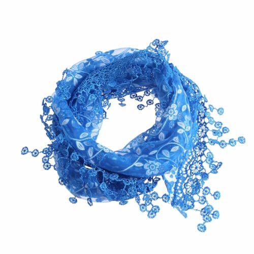 Lightweight Vintage Triangle Tassel Scarf Shawl Women Elegant Floral Lace Scarf2