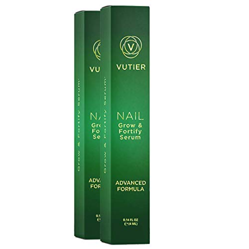 Vutier Nail Strengthener - Nail Growth Serum for Stronger and Harder Nails - Gentle, Non-Irritating Blend of KGF Peptides, Amino Acids, and Herbs! 2-Pack!
