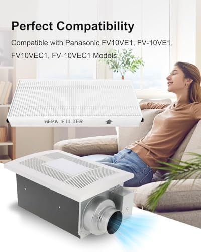 3 Pack FV10VE1 Air Filter Replacement Fits for Panasonic Energy Recovery Ventilator FV10VE1 FV-10VE1 FV10VEC1 FV-10VEC1 FV10VEC2