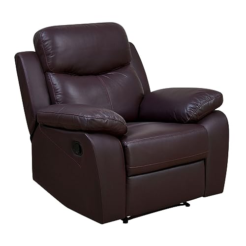 Image of Torque - Weston 1 Seater Leatherette Manual Recliner | Recliner Sofa /Chair for Living Room, Bedroom, Office (Brown) | 1 Year Warranty