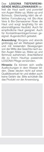 Mizellenwasser von Logona – Reinigendes Mizellenwasser für die Haut
