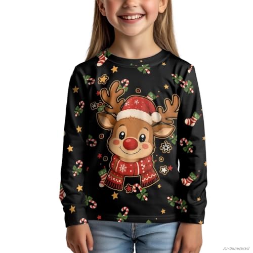 Image of Renewold Boys Girls Tees Kids T-Shirt Long Sleeve Crewneck T Shirts Casual Athletic Tops Clothing for Home School Travel