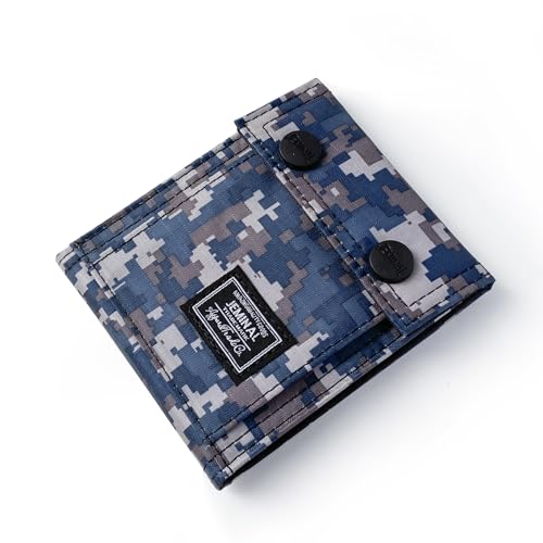 Mens Bifold Wallet, Nylon Military Enthusiasts Wallet for Teen Boys (Black)2