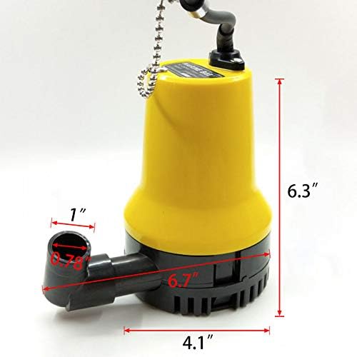 Miniatura 6 de Sutekus Bomba sumergible pequeña 12V para bombear y drenar agua de mar Tarifa máxima de descarga 70 lmin