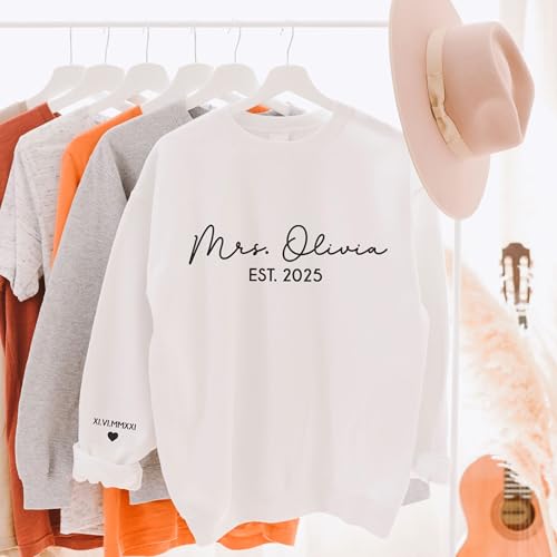 GODMERCH Custom Embroidered Mrs Sweatshirt - Future Mrs Hoodie, Bride Sweatshirts, Gifts for Her Bride to Be Wedding Bachelorette Party Bridal Shower Engagement3