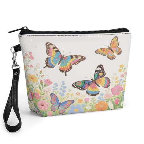 Bolsa de maquillaje Flying Butterfly con asa, ideal para organizar tus cosméticos diarios