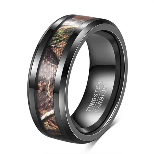 Bague carbure de tungstène bois bijou nature homme pour le quotidien