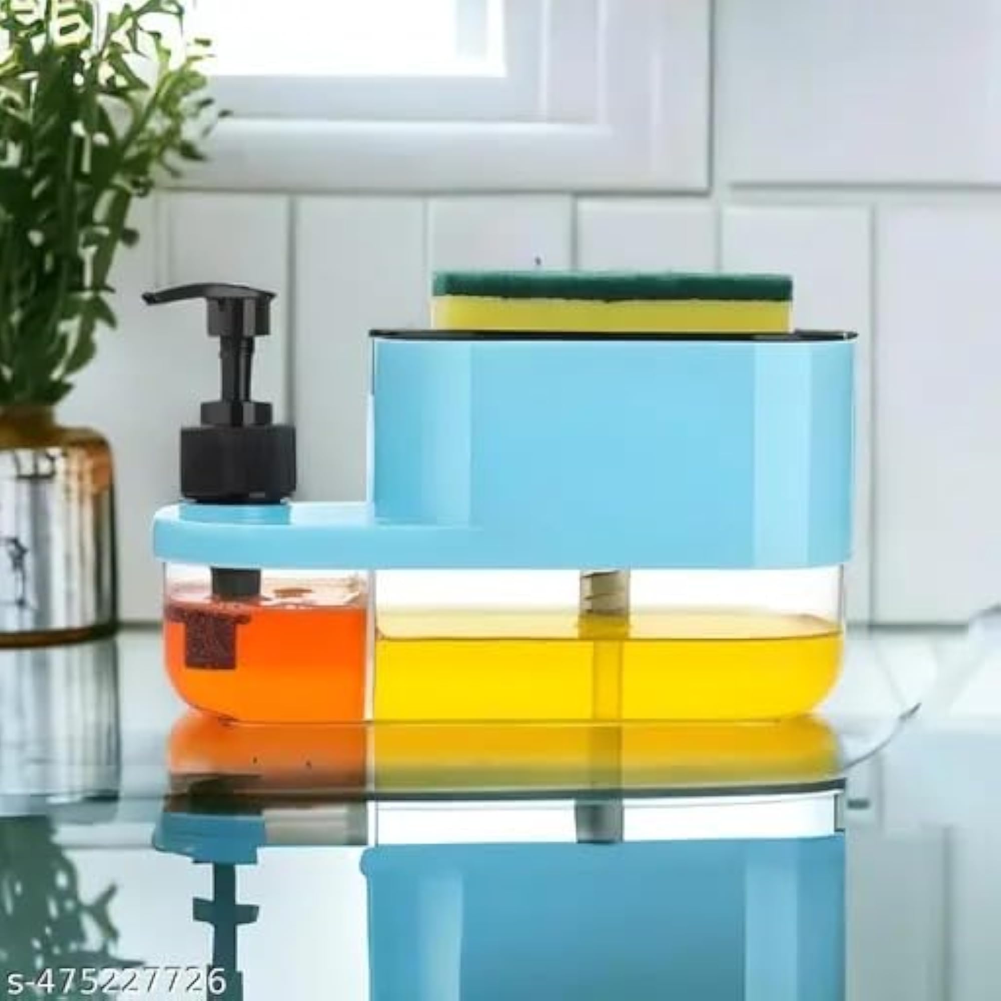 Soap Dispenser and Sponge Holder 2 in 1, Home & Kitchen