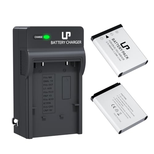 LP EN-EL10 Battery Charger Pack for Nikon Coolpix S200 S203 S210 S220 S230 S3000 S4000 S500 S510 S5100 S520 S570 and More Cameras Replacement for Nikon MH-63 Charger Black