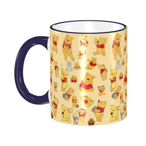 くまのプーさん セラミックマグカップ 食器 大容量コーヒーカップ 330ml 耐熱 おしゃれなマグカップ オフィスホーム用 プレゼントに最適 再利用可能 ギフト 男女兼用 Navy Blue