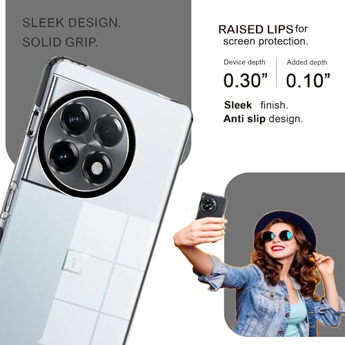 Image of A rtistque Ultra Stylish Back Cover Case for OnePlus 11R 5G | Premium Shockproof TPU | Transparent | Stylish Protective Design | OnePlus 11R Back Cover - Black