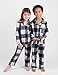Leveret Kids Pajamas Flannel Pajamas Boys & Girls 2 Piece Christmas Pajama Set Black/White Plaid 3 Years