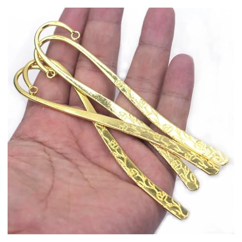 Signets avec boucle et rose sculptée en métal doré pour des créations de bijoux uniques DIY